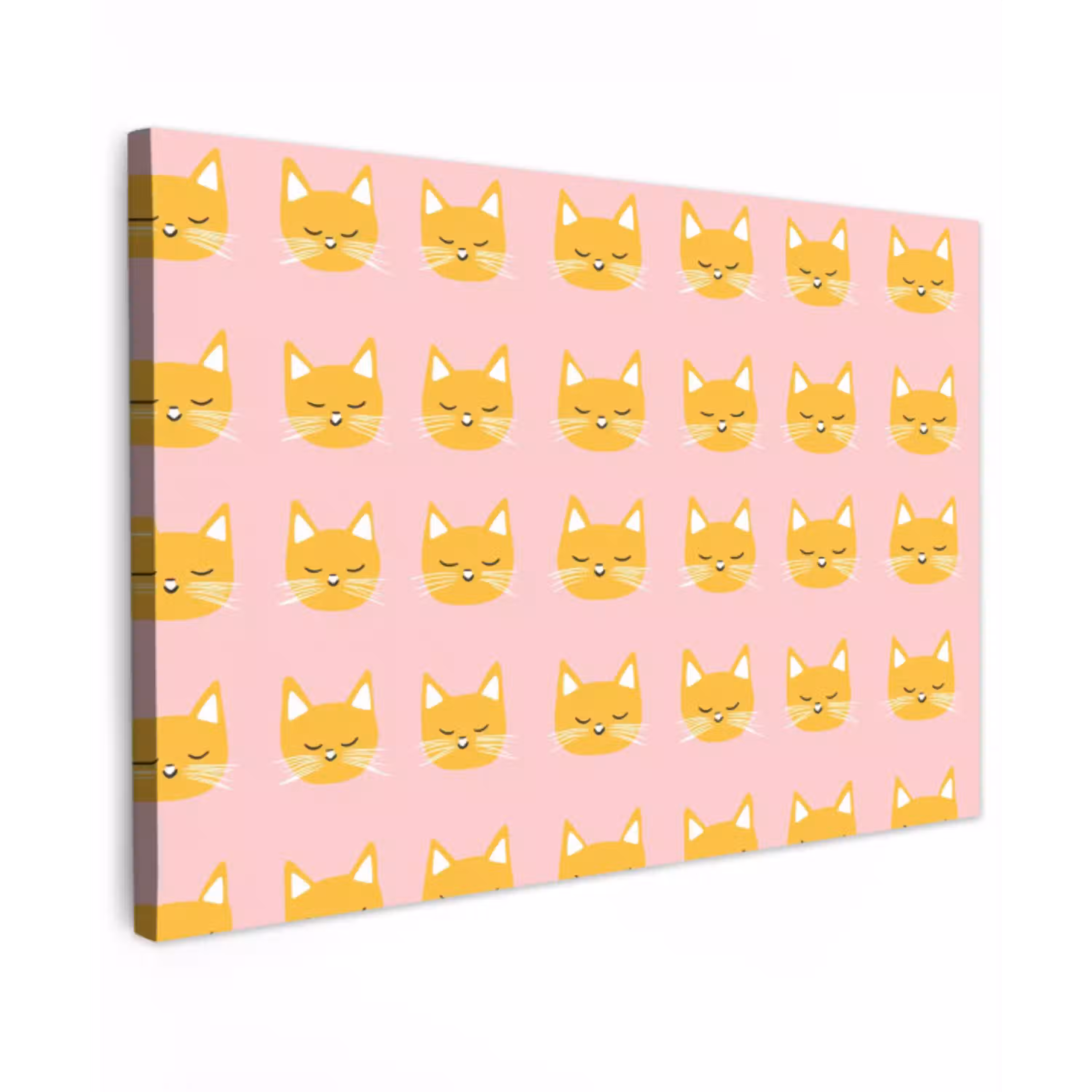 Katten - Patroon - Roze canvas 2cm klein 34 -z3d