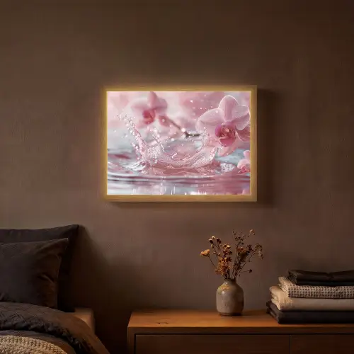 Abstract - Modern - Water - Orchidee Light Box met batterij (Wandlamp) middel -sfeer4
