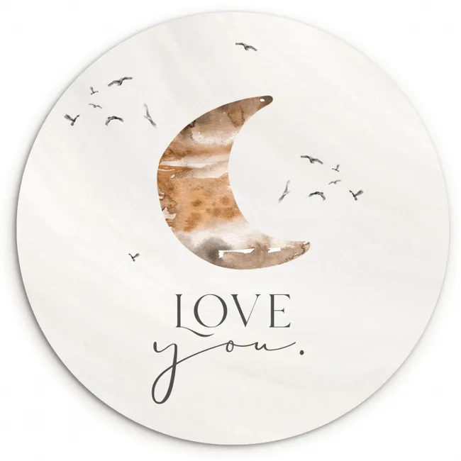 Quotes - Spreuken - Kinderen - Love you - Jongetjes - Meisjes - Kids Wandcirkel kunststof plaat 5mm dik klein -3d