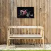 Bloemen - Vintage - Pastel - Zwart - Boeket Tuinposter op houten frame 2 cm dik klein -sfeer4