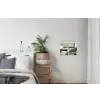 Penseelstreken - Groen - Abstract - Japandi textielposter latten blank klein -woonkamer