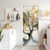 Boom - Modern - Abstract - Goud - Zwart - Wit deurposter klein -sfeer5