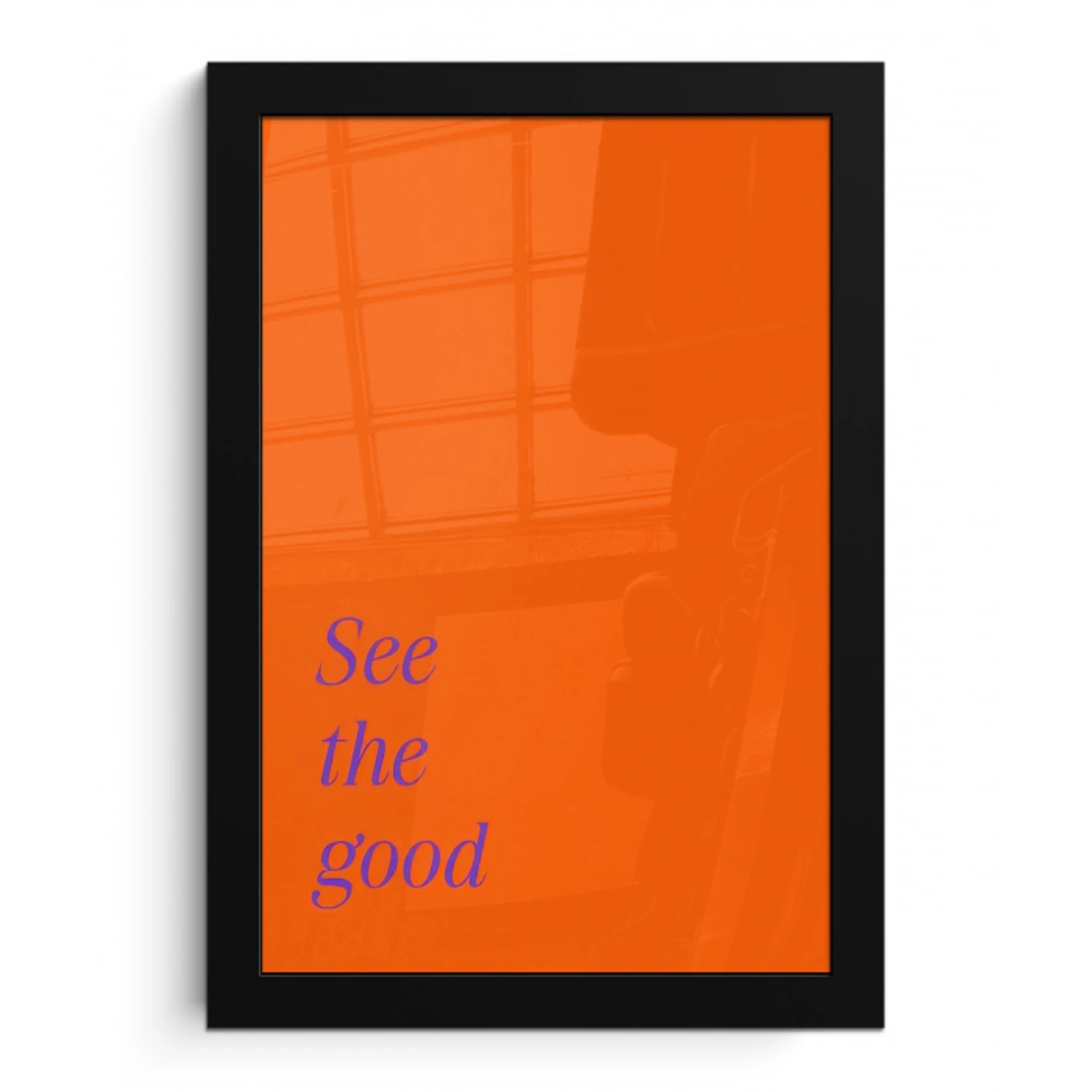 See te good - Paars - Oranje fotolijst zwart zonder passe partout klein -3d