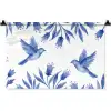 Modern - Vogels - Delfts - Blauw Wandkleed katoen klein -zz3d