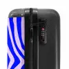 Zebrapatroon blauw en lila NBS - Handbagage koffer - Kinderen Unisex middel -slot
