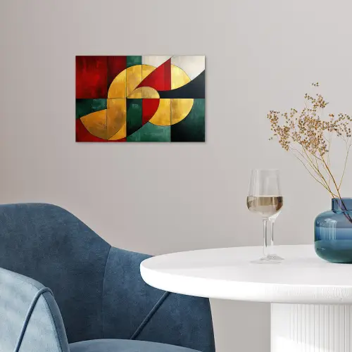 Abstract - Kerst - Goud - Rood - Groen poster papier klein -sfeer3