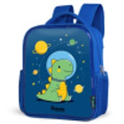 Dino - Planeet - Ster - Blauw Kinderrugzak - Blauw middel -schuin