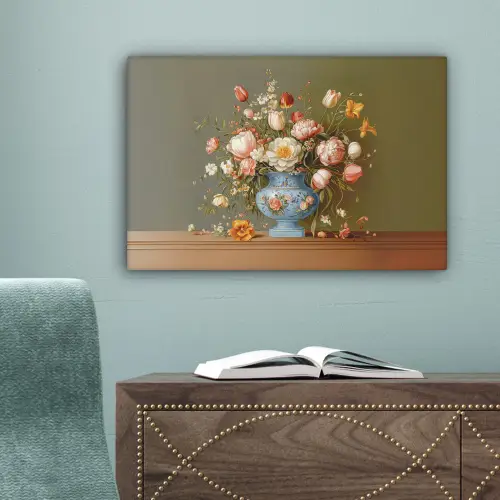 Neutral - Bloemen - Boeket - Vaas canvas 2cm klein -sfeer4