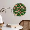 Groen - Rood - Kersen - Bladeren Wandcirkel kunststof plaat 5mm dik klein 188 -sfeer4