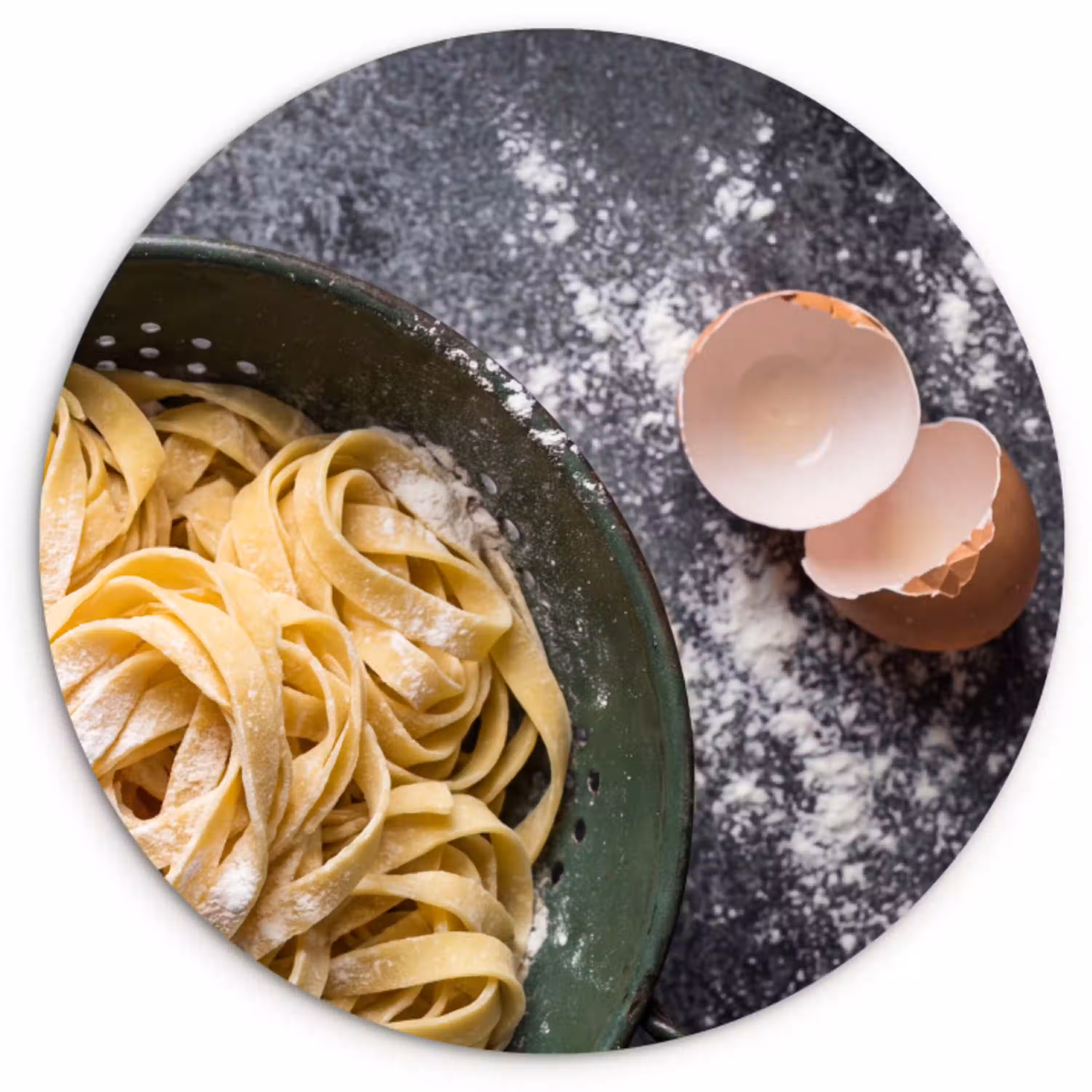 Pasta - Keuken - Eten Wandcirkel kunststof plaat 5mm dik klein -3d