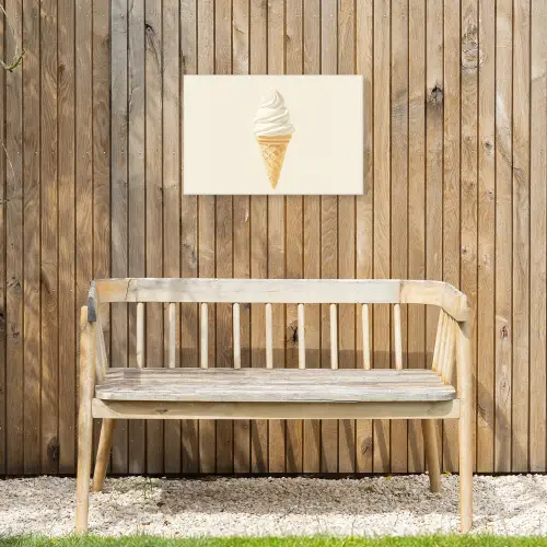 Softijs - Hoorntje - Wit Tuinposter op houten frame 2 cm dik klein -sfeer4