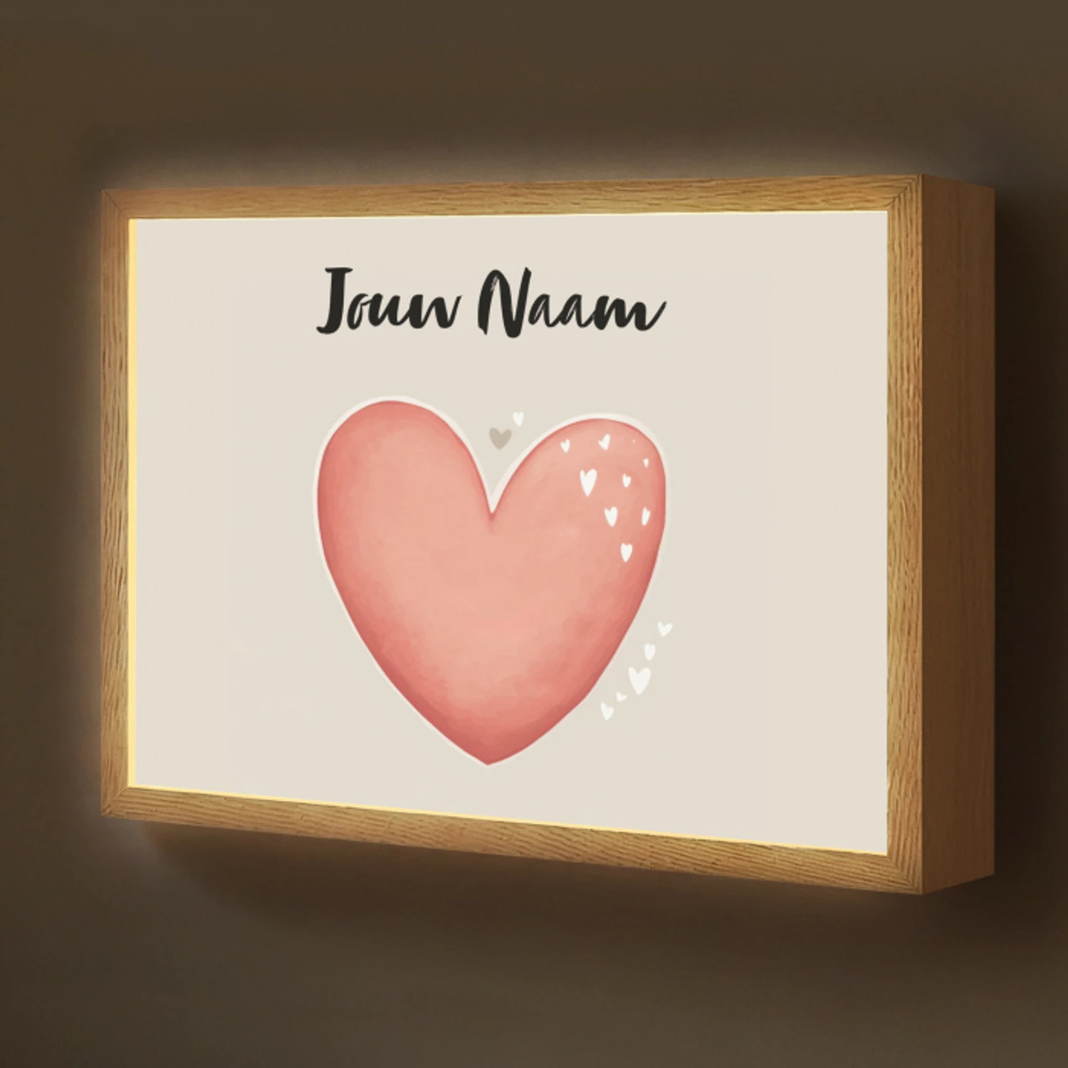 Hart - Rood - Minimalistisch Light Box met batterij (Wandlamp kind) middel -z3d_website