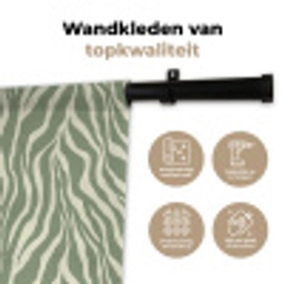 Zebra - Motief - Groen Wandkleed katoen klein 269 -sfeer2