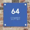 Kobaltblauw - Modern Naambord Vierkant klein -sfeer2