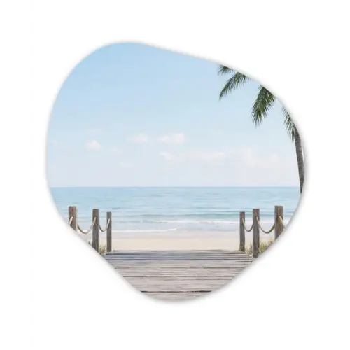 Palmbomen - Pad - Horizon Wandcirkel Organisch Aluminium middel -3d