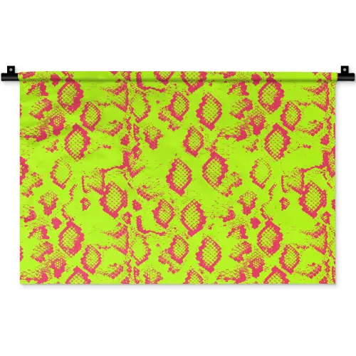 Slang - Neon - Groen - Roze Wandkleed katoen klein 269 -zz3d