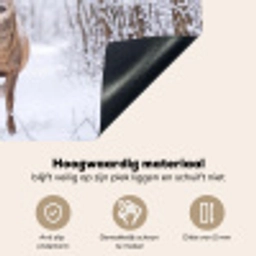 Hert - Winter - Bos - Natuur - Wit Inductie beschemer met haakjes klein -ky-onderkant-nl