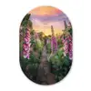 Vingerhoedskruid - Bloemen - Tuin Wandcirkel Ovaal Aluminium middel -3d