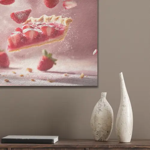 Aardbei - Taart- Eten - Roze PET vilt klein -sfeer6_closeup