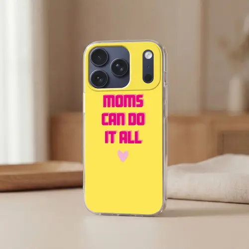 Quote - Moeder - Hartje - Roze Telefoonhoesje iPhone 17 Pro klein -sfeer2