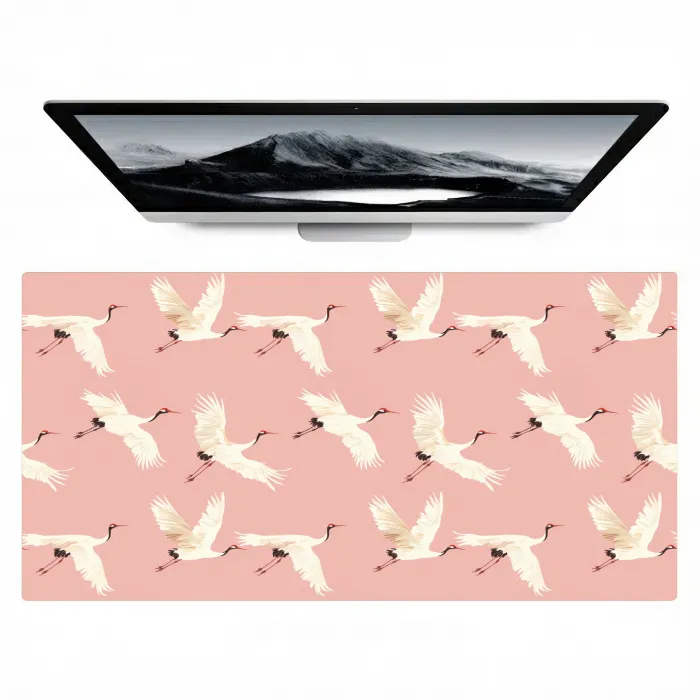 Modern - Kraanvogels - Roze Muismat XXL klein 681 -zzz3d