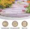 Doorkijk - Bloemen - Pad - Natuur Akoestische PET Vilt - Rond klein -closeup_NL