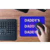 Blauw - Daddy's - Blokletters muismat rubber klein -toetsenbord