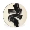 Strepen - Zwart - Abstract Wandcirkel aluminium klein -3d
