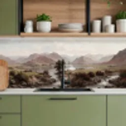 Berglandschap - Meer - Bergen - Vallei - Klassiek keuken achterwand 2 middel -sfeer3