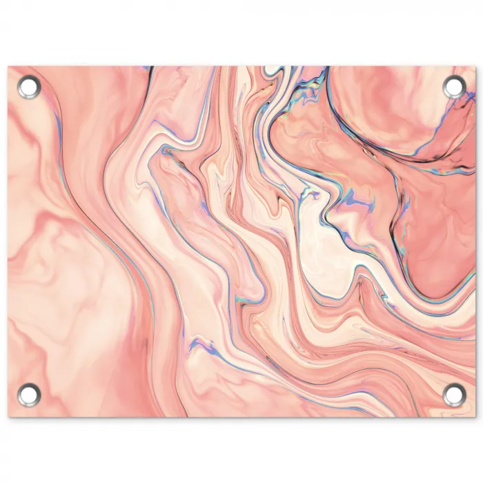 Marmer - Pastel - Roze - Blauw - Marmerlook - Abstract tuinposter los doek klein -3d
