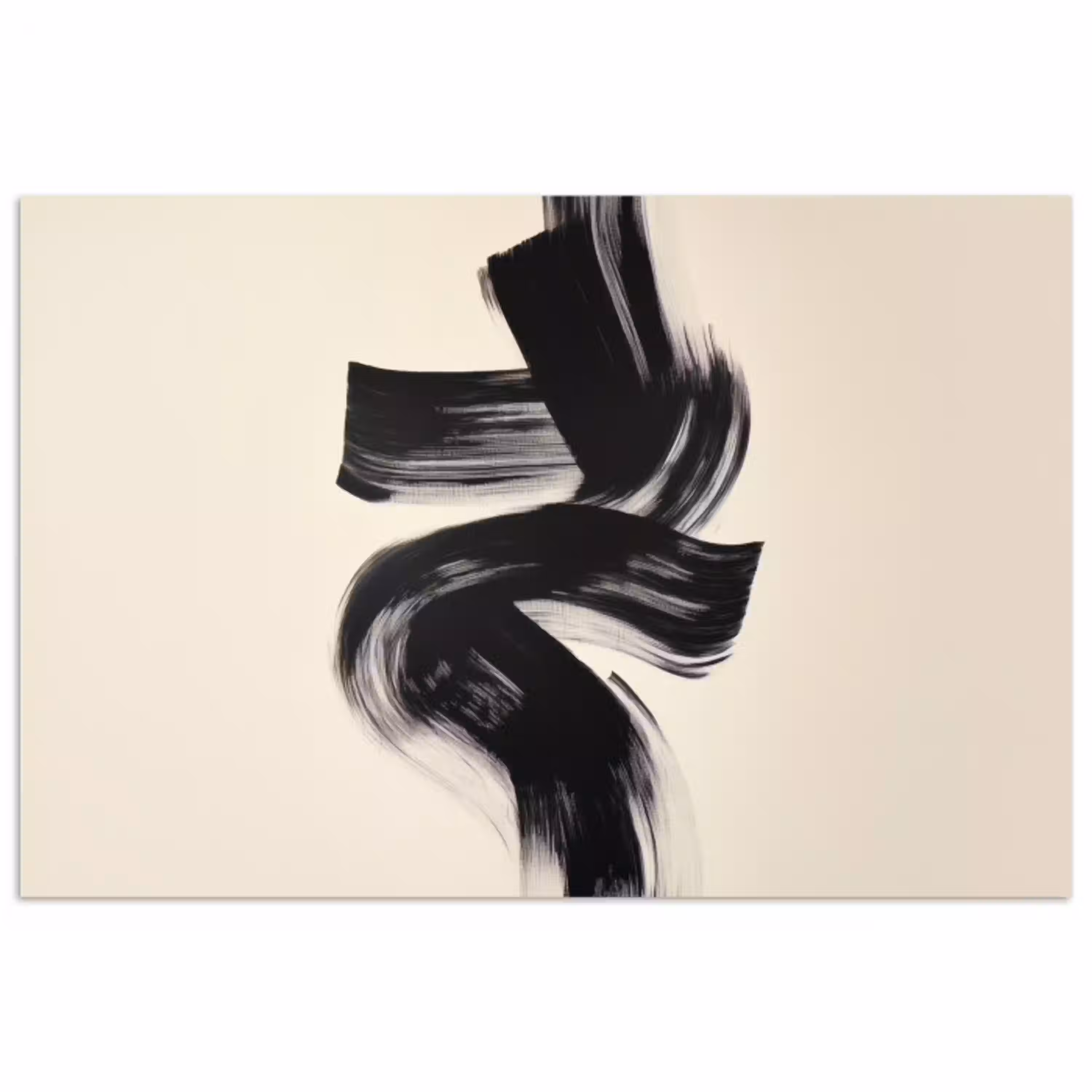 Strepen - Zwart - Abstract poster papier klein -3d