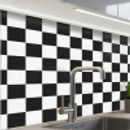 Klassiek - Patroon - Zwart - Wit keuken achterwand 2 middel 865 -zzzz3d_schuin