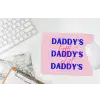 Daddy's - Blauw - Blokletters muismat rubber klein -witbureau