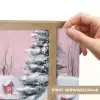 Kerstdorp - Roze - Winter - Sneeuw - Huizen Light Box met batterij (Wandlamp) middel -USP_websiteprintNL