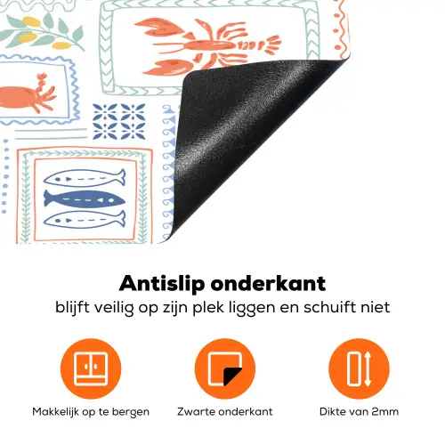 Italiaans - Zee - Sfeer - Krab - Multi Inductie beschermer vinyl 3mm klein 276 -zzzzzzz-td-onderkant