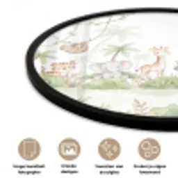 Dieren - Jungle - Pastel Fotolijst rond zonder passe partout klein -closeup_NL