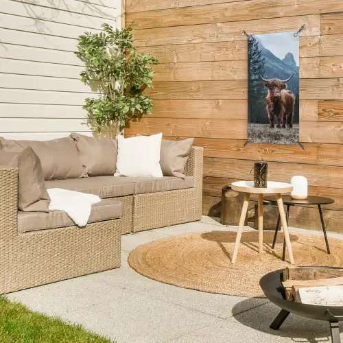 Hooglander voor Bergen tuinposter los doek klein -sfeer4