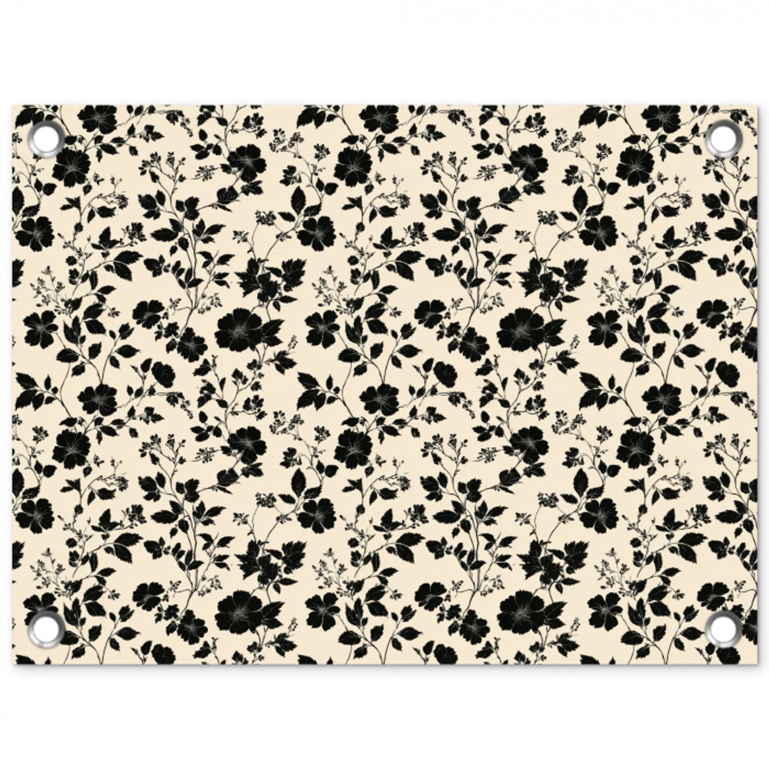 Bloemen - Dessin - Zwart tuinposter los doek klein 239 -3d