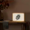 Palmblad - Subtiel - Groen - beige Light Box met kabel (Tafellamp) klein -sfeer4