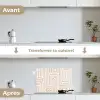 Decoratief - Labyrint - Beige keuken achterwand spatscherm klein -voor_na_FR