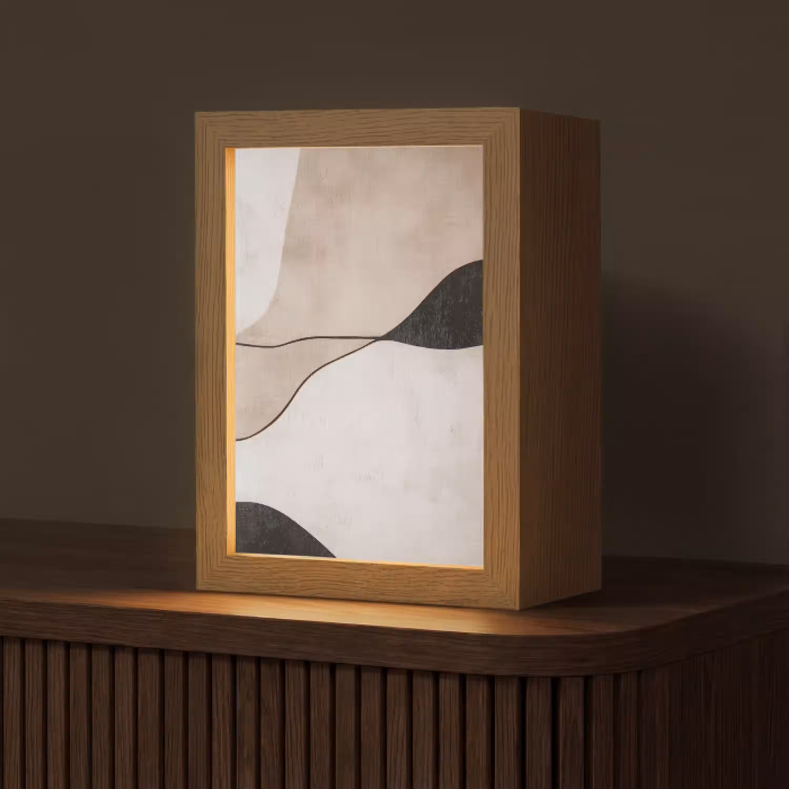 Contourlijnen - Abstracte landschap Light Box met kabel (Tafellamp) klein -z3d_website
