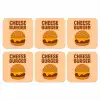 Cheeseburger - Minimalistisch - Geel onderzetter kurk middel -3d