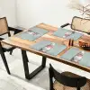 Kerstgnome - Cadeau - Groen Placemat vinyl groot -zzsfeer4_Kitchenyeah-website
