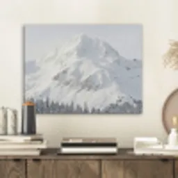 Berg - Sneeuw - Winter - Natuur - Wit PET vilt klein -sfeer1