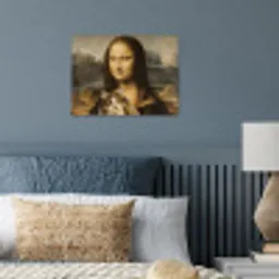 Mona Lisa - Kat - Leonardo da Vinci - Vintage - Kunstwerk - Oude meesters - Schilderij poster papier klein -sfeer2