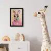 Grijs - Konijn - Blouse - Strik fotolijst zwart zonder passe partout klein -usfeer4_kinderkamer