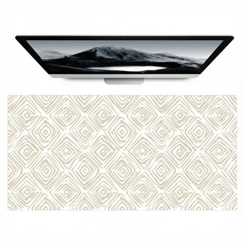 Abstract - Ruit - Beige Muismat XXL klein 681 -zzz3d