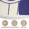 Minimalistisch - Gezicht - Hand - Oranje - Blauw Akoestische PET Vilt - Rond klein -closeup_NL