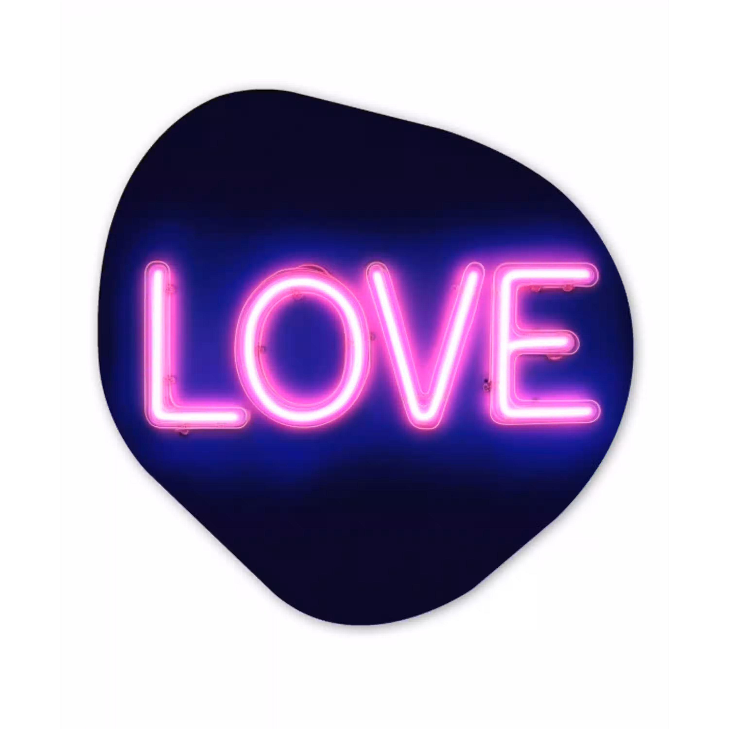 Neon - Love - Valentijn Wandcirkel Organisch Aluminium middel -3d