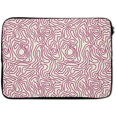Kronkelende lijn - Magenta - Crème laptophoes neopreen klein 279 -zkaufland3dotto